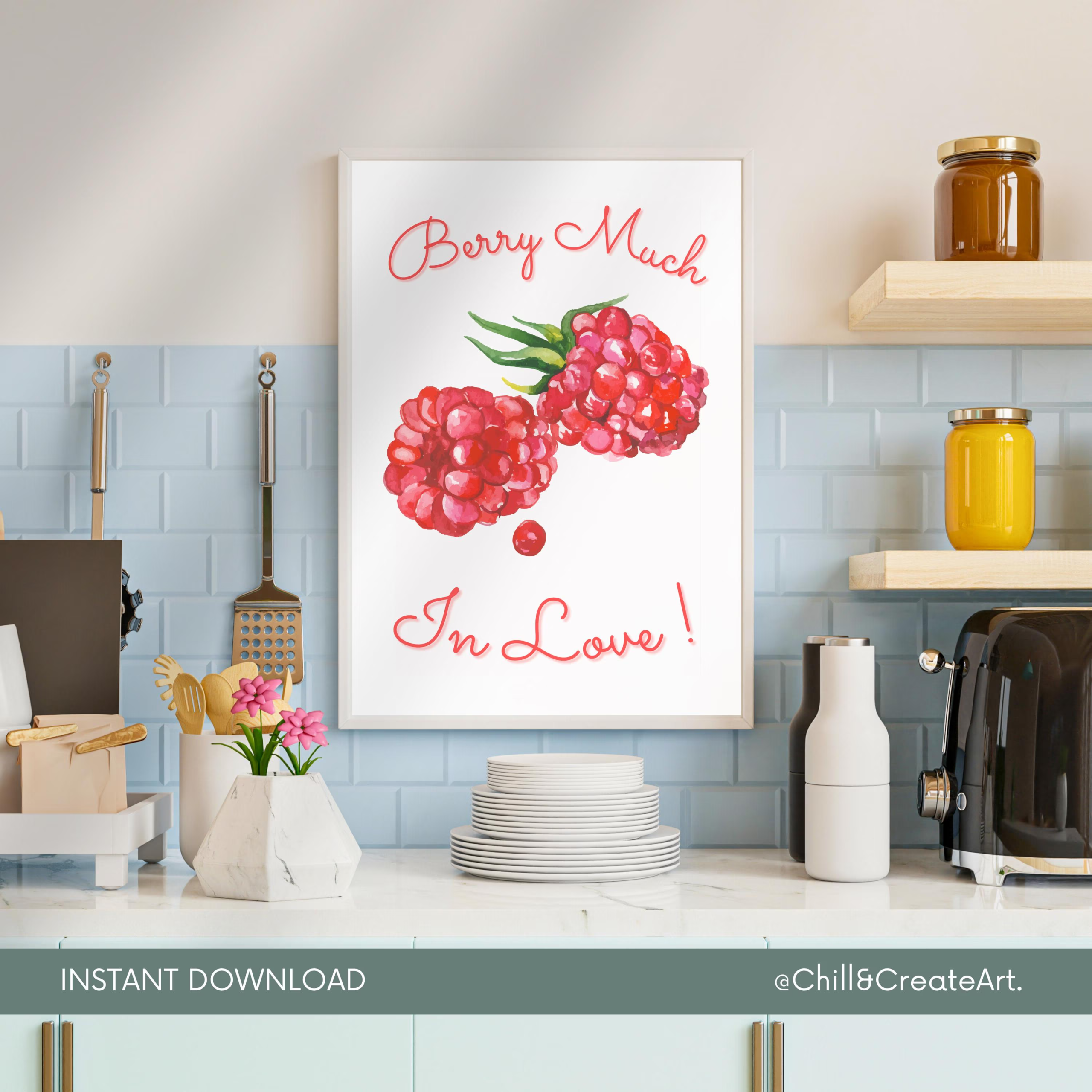 Whimsical Berry Romantic Art Print